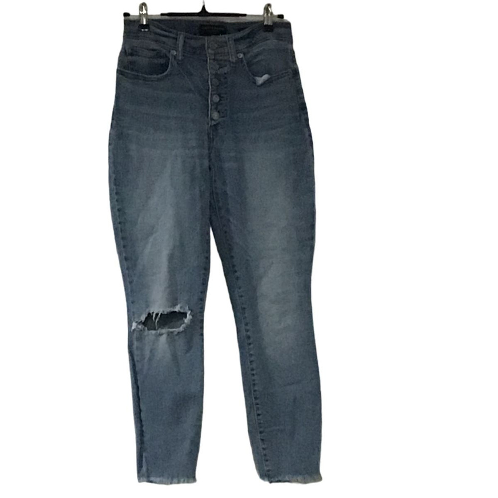 Lucky Brand High Rise Distressed Skinny Bridgette Womens Jeans Raw Hem Size 4/27